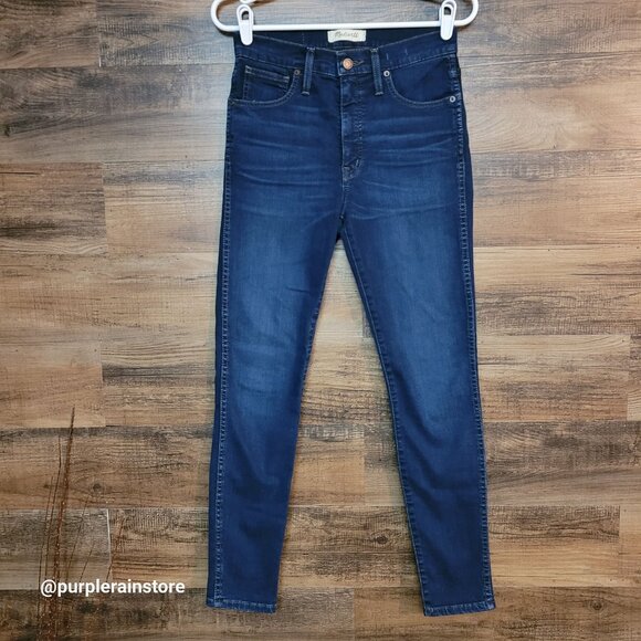 Madewell Jeans 27 Skinny 10" High Rise Hayes Wash F4684 Tummy Control Stretch - Picture 1 of 13